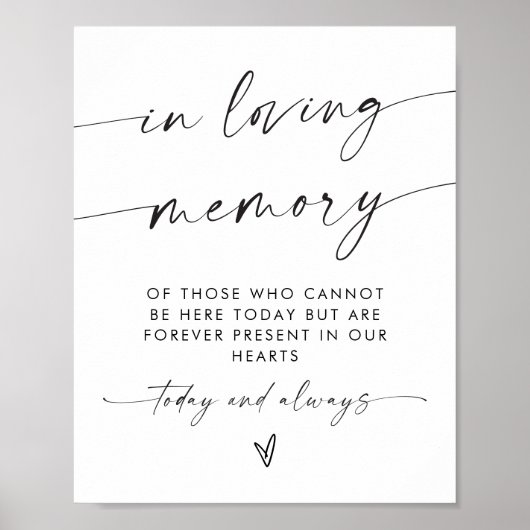 In Loving Memory Sign, ter nagedachtenis aan teken Poster (Voorkant)