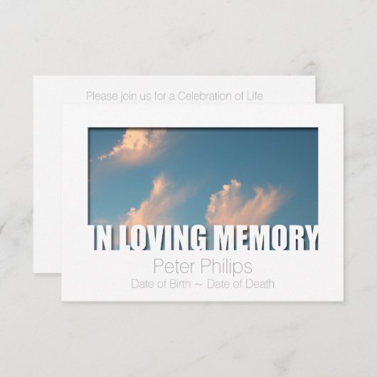In Loving Memory Sjabloon 5 Celebration of Life Kaart (Voorkant / Achterkant)