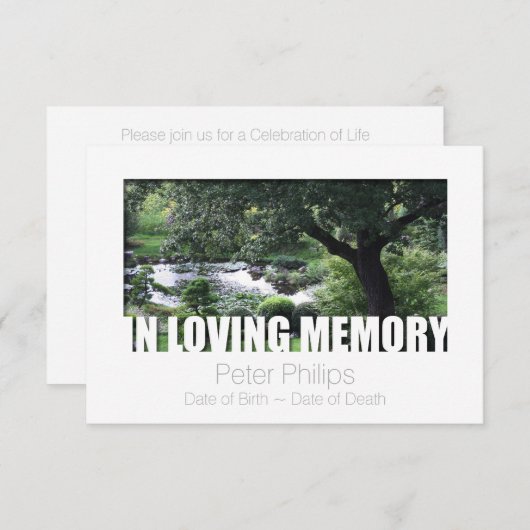 In Loving Memory Sjabloon 7 Celebration of Life Kaart (Voorkant / Achterkant)