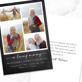 In Loving Memory Slate Foto's Begrafenissympathie Bedankkaart