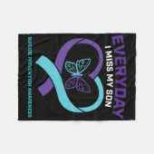 In Loving Memory Soon Zelfmoord Preventie Bewustzi Fleece Deken (Voorkant (Horizontaal))