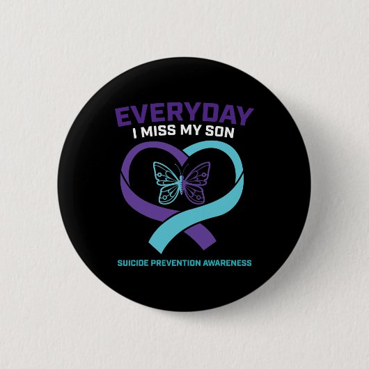 In Loving Memory Soon Zelfmoord Preventie Bewustzi Ronde Button 5,7 Cm (Voorkant)