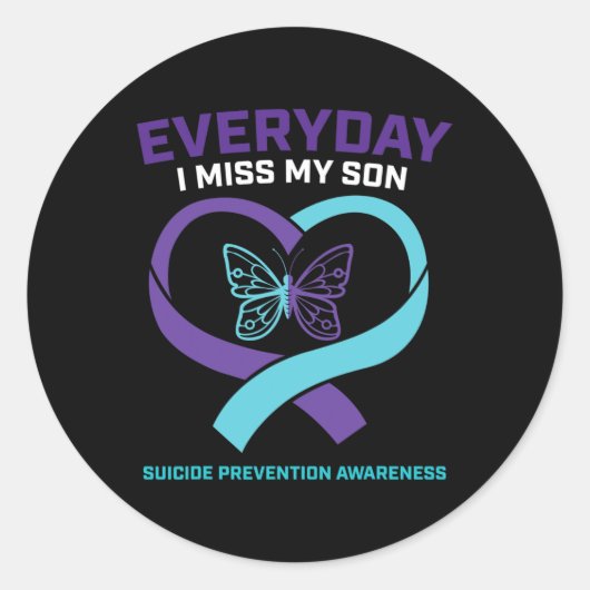 In Loving Memory Soon Zelfmoord Preventie Bewustzi Ronde Sticker (Voorkant)
