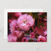 In Loving Memory Spring roze Cherry Blossom Briefkaart (Voorkant / Achterkant)
