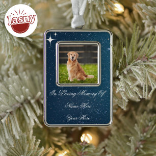 In Loving Memory Sterrennacht Foto Herdenkingsfoto Verzilverd Omlijst Ornament