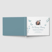 In Loving Memory Stoffige Blauwe Vlinder Gastenboek (Volledig)