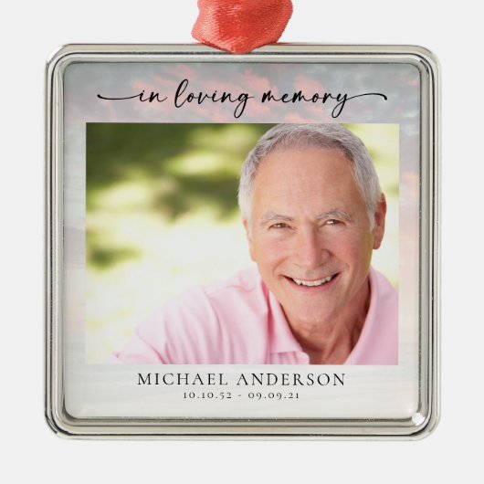 In Loving Memory Sunset Memorial Metalen Ornament (Voorkant)