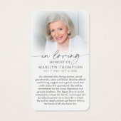 In Loving Memory Sunset Photo Sympathy Cards Visitekaartje (Achterkant)