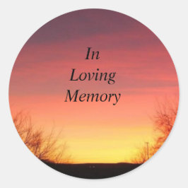 In Loving Memory Sunset Ronde Sticker