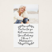 In Loving Memory Sympathie Quote Memorial Kaart (Achterkant)