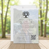 in loving memory tree pod funeral photo qr code kaart