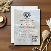 in loving memory tree pod funeral photo qr code kaart