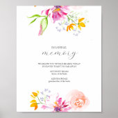 In Loving Memory Trouwbord Floral Poster (Voorkant)
