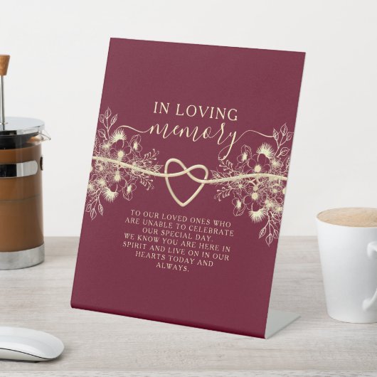 In Loving Memory Trouwmonument Reclamebord Met Voetstuk (Insitu)