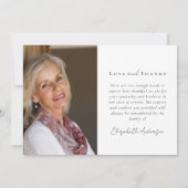 In Loving Memory Twee foto sympathie begrafenis Bedankkaart (Achterkant)