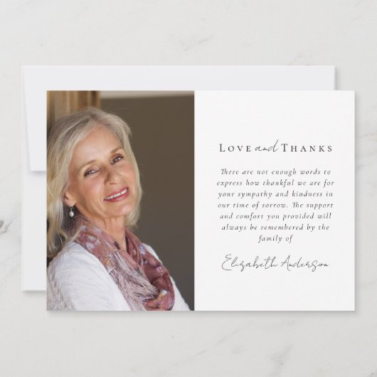 In Loving Memory Twee foto sympathie begrafenis Bedankkaart (Achterkant)