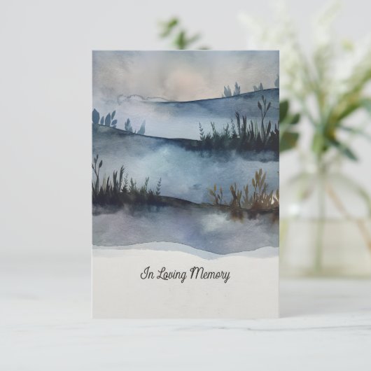 In Loving Memory Uitnodiging Uitnodiging Handgemaa (Staand voorkant)