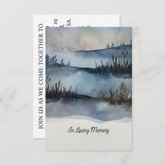In Loving Memory Uitnodiging Uitnodiging Handgemaa (Voorkant / Achterkant)