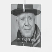 In Loving Memory Uncle minimal Photo Ornament (Voorkant links)