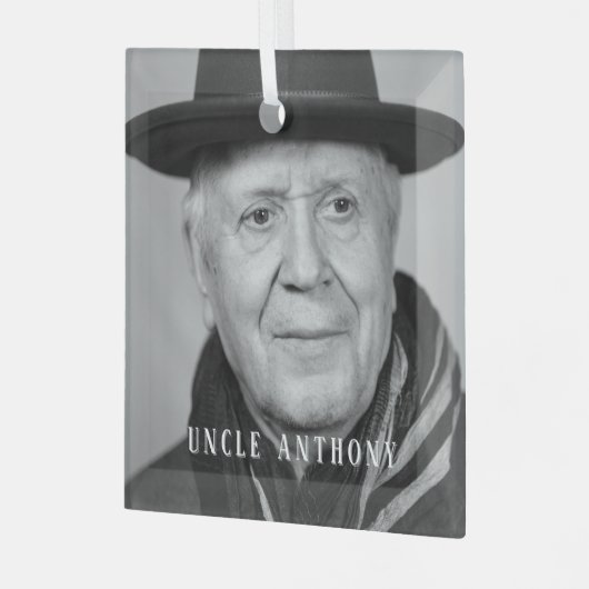 In Loving Memory Uncle minimal Photo Ornament (Voorkant links)