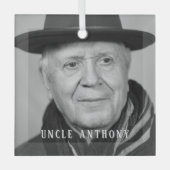 In Loving Memory Uncle minimal Photo Ornament (Voorkant)
