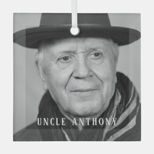 In Loving Memory Uncle minimal Photo Ornament (Voorkant)