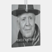 In Loving Memory Uncle minimal Photo Ornament (Voorkant Rechts)