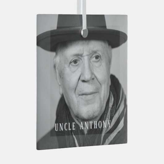In Loving Memory Uncle minimal Photo Ornament (Voorkant Rechts)