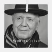 In Loving Memory Uncle minimal Photo Ornament (Achterkant)