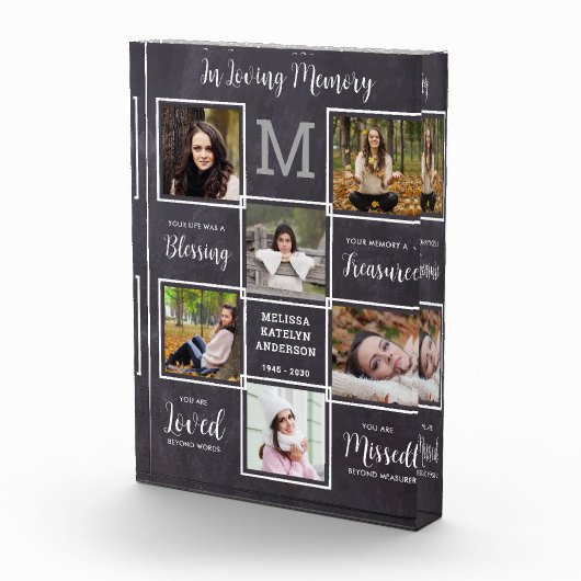 In Loving Memory Uniek Afbeelding Collage Memorial Fotoblokken (Rechts)