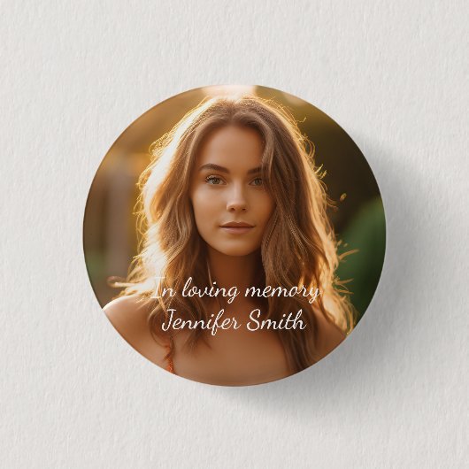 In Loving Memory Uw aangepaste Afbeelding Ronde Button 3,2 Cm (Voorkant)