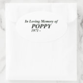 In Loving Memory van Poppy Ovale Sticker (Tas)