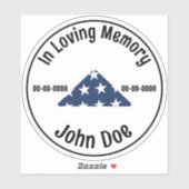 In Loving Memory Veteran Custom Cut Vinyl Sticker (Vel)