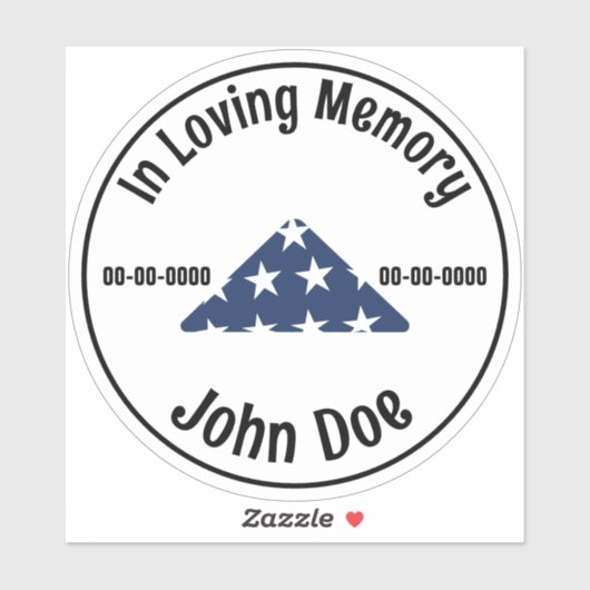 In Loving Memory Veteran Custom Cut Vinyl Sticker (Vel)