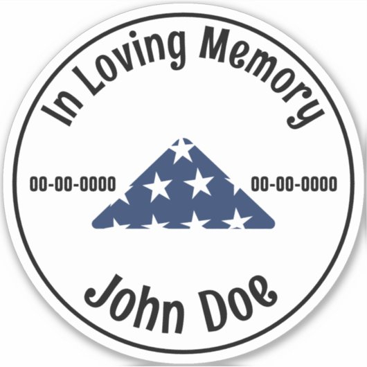 In Loving Memory Veteran Custom Cut Vinyl Sticker (Voorkant)
