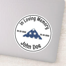 In Loving Memory Veteran Custom Cut Vinyl Sticker