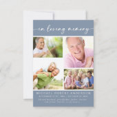 In Loving Memory Vier foto collage begrafenis Bedankkaart (Voorkant)
