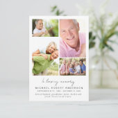 In Loving Memory Vier foto collage begrafenis Bedankkaart (Staand voorkant)