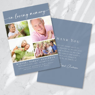 In Loving Memory Vier foto collage begrafenis Bedankkaart