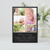 In Loving Memory Vier foto collage begrafenis Bedankkaart (Staand voorkant)