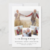 In Loving Memory Vier foto's Begrafenissympathie Bedankkaart (Voorkant)
