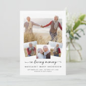 In Loving Memory Vier foto's Begrafenissympathie Bedankkaart (Staand voorkant)