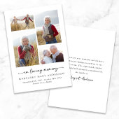 In Loving Memory Vier foto's Begrafenissympathie Bedankkaart