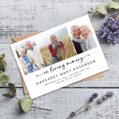 In Loving Memory Vier foto's Begrafenissympathie Bedankkaart