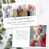 In Loving Memory Vier foto's Begrafenissympathie Bedankkaart