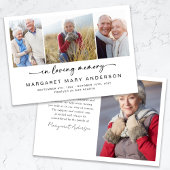 In Loving Memory Vier foto's Begrafenissympathie Bedankkaart