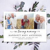 In Loving Memory Vier foto's Begrafenissympathie Bedankkaart