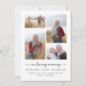 In Loving Memory Vier foto's Begrafenissympathie Bedankkaart (Voorkant)