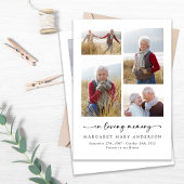 In Loving Memory Vijf foto's begrafenissympathie Bedankkaart