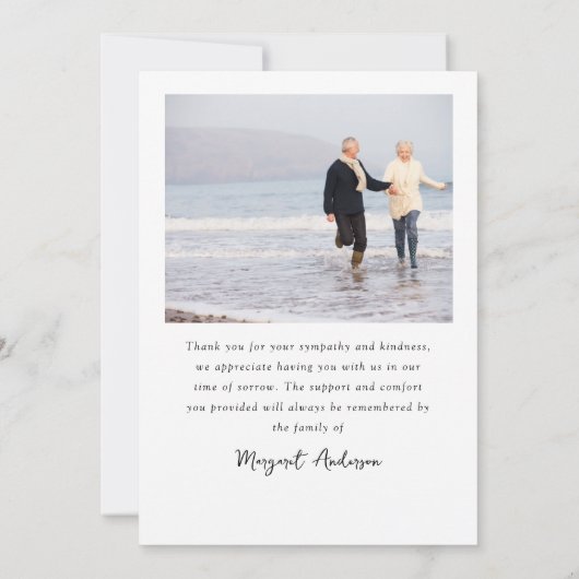 In Loving Memory Vijf foto's begrafenissympathie Bedankkaart (Achterkant)
